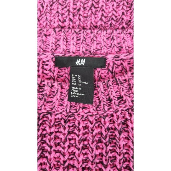 H&M Sweater Women Size Medium Pink Crew Neck - Picture 6 of 7